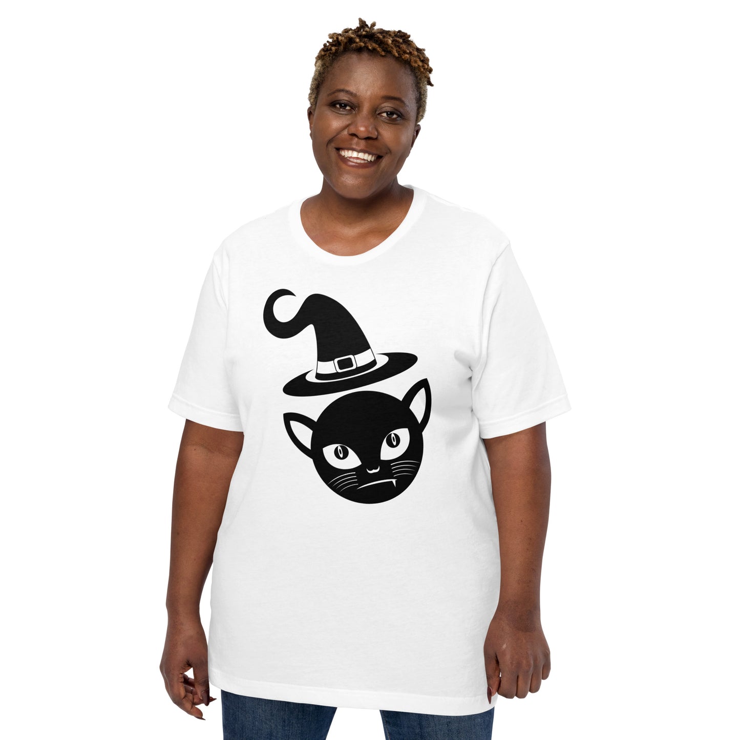 Black Cat in a Witch's Hat Unisex t-shirt