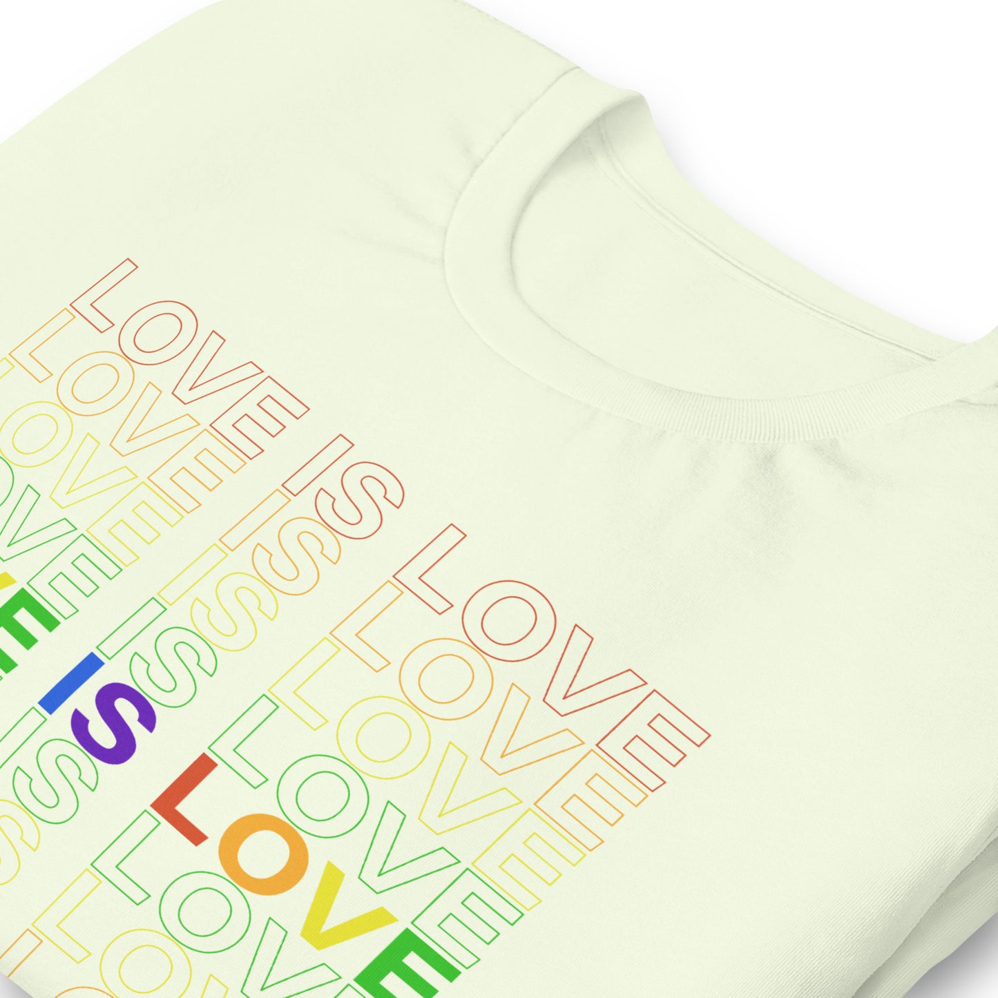 Love is Love Repeated Rainbow Unisex t-shirt